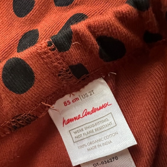 NWT Hanna Andersson long john pajama set in brown mini spot sleepwear size 2T - Picture 3 of 4
